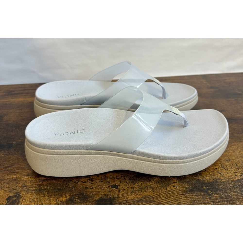 Vionic Luminous Blue Translucent Platform Thong Comfort Sandal Size 10 - Picture 8 of 10